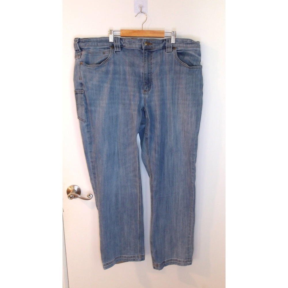 Duluth Trading Co. Relaxed Fit Carpenter Jeans Light Wash‎ Denim 42x30 /# 5184